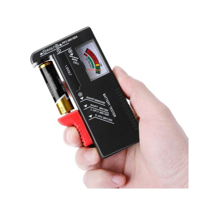 Uniwersalny tester baterii, cyfrowy tester baterii, do baterii AA, AAA, CD, 9V, typu kluczykowego, regulator napięcia baterii 1,5V
