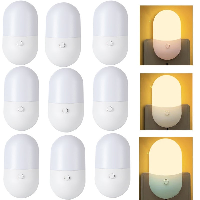 9 sztuk LED lampka nocna z czujnikiem indukcyjnym wtyczka amerykańska lampka nocna do sypialni łazienki schodów korytarza