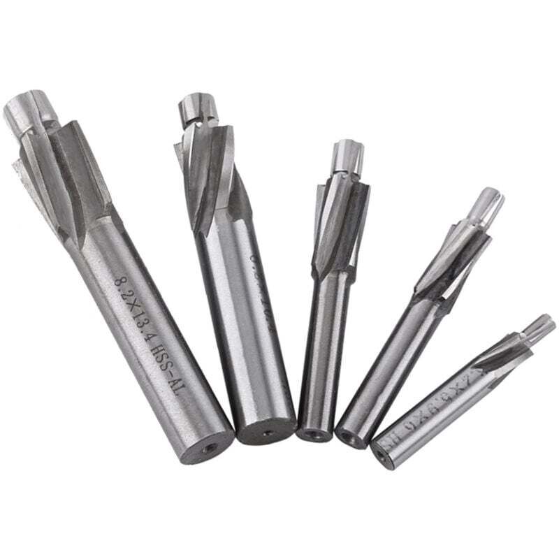 Frez palcowy, 5 szt. M3-M8, 4-ostrzowy HSS-AL Frez do rowków Wiertła HRC6568° Frez do metalu do miedzi, aluminium, stali, żeliwa
