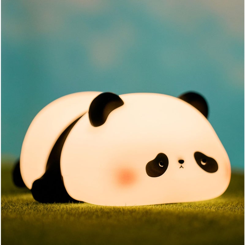 Lampka nocna Panda, silikonowa lampka nocna LED dla zwierząt, 3-stopniowa ściemniana lampka nocna, bezprzewodowa, ładowalna przez USB