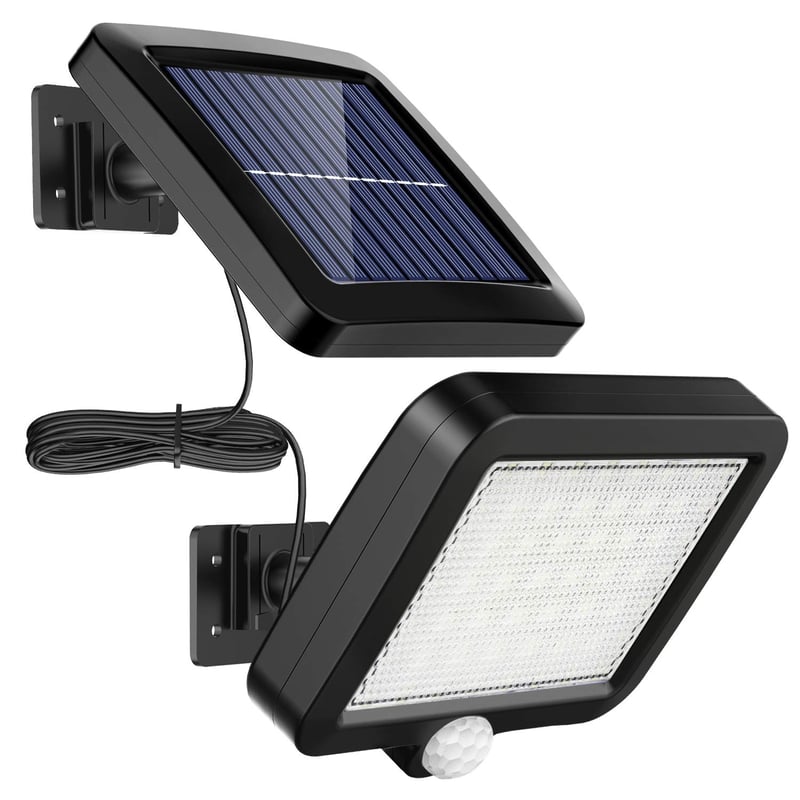 Lampy Solarne Zewnętrzne 56 Led z Czujnikiem Ruchu, Wodoszczelność IP65, Kąt Oświetlenia 120°, Solarna Lampa Ścienna