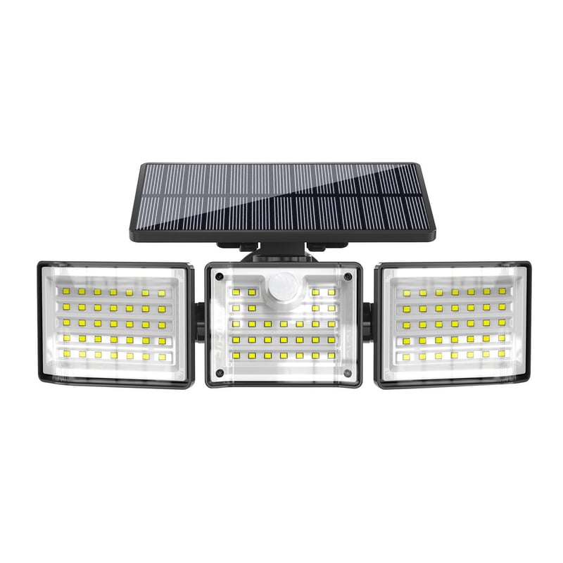 Lampa solarna na ścianę, wodoodporny lampion ogrodowy z czujnikiem, lampa solarna LED z obrotową głowicą, trzy wkłady