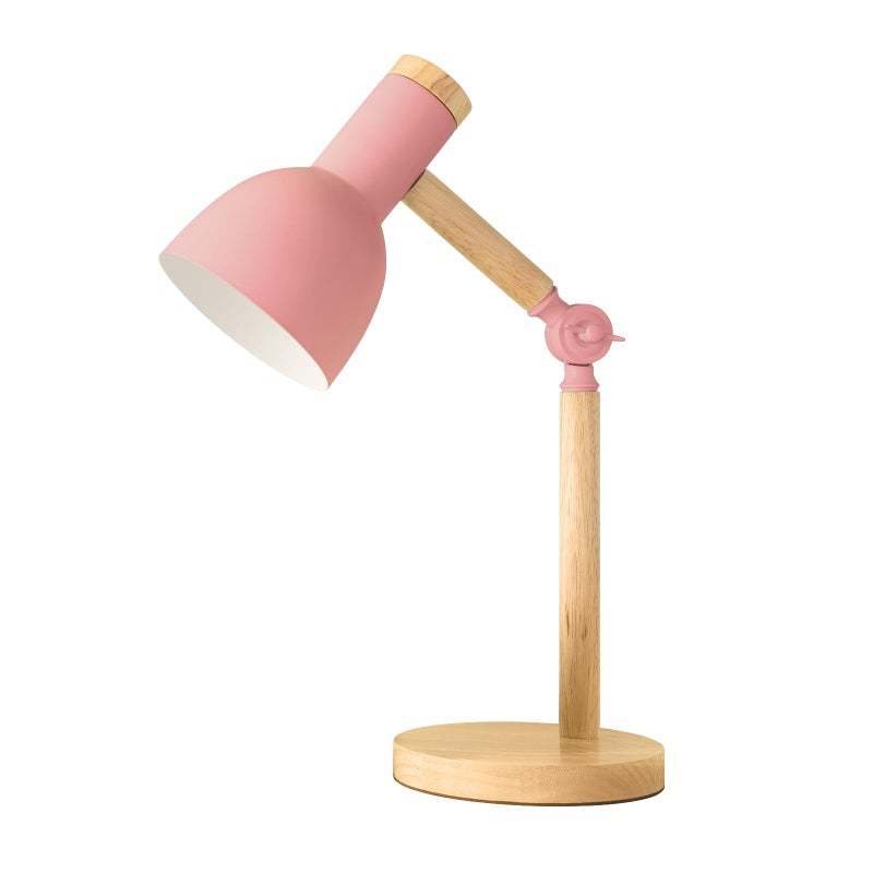 Lampa stołowa, regulowana lampa stołowa z drewna, lampa dla dzieci do sypialni lub salonu, lampa stołowa do czytania z gniazdem E27