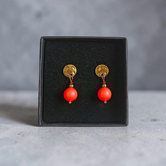 Swarovski neon pearls : neon orange : drobne sztyfty