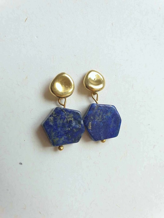 Kolczyki z lapis lazuli geometryczne