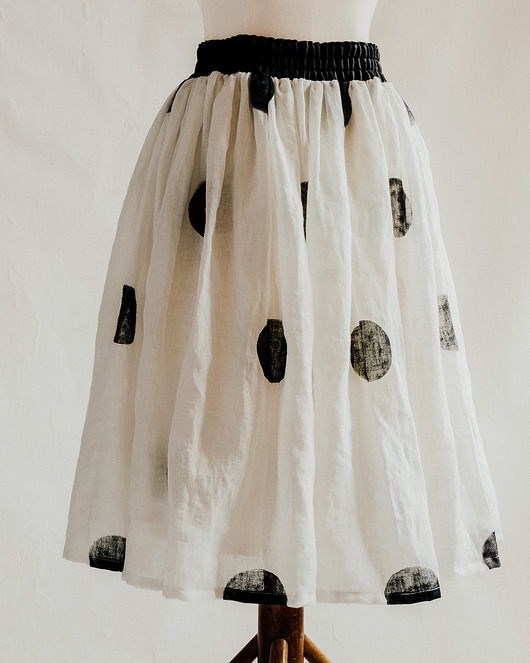 Lniana spódnica TUTU w kropki