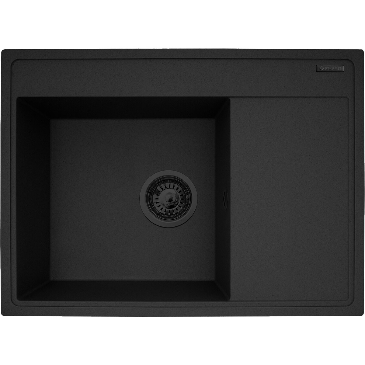 Pyramis Zlewozmywak granitowy Camea 68x50 1B1D L Volcano Black Edition