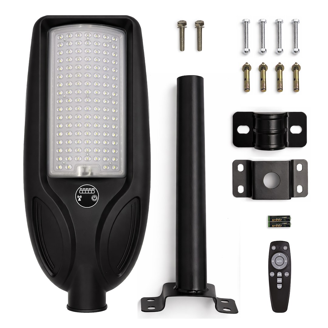 Latarnia solarna VENICE LED 100W 4000K IP65 DIM Czujnik Ruchu pilot - czarny