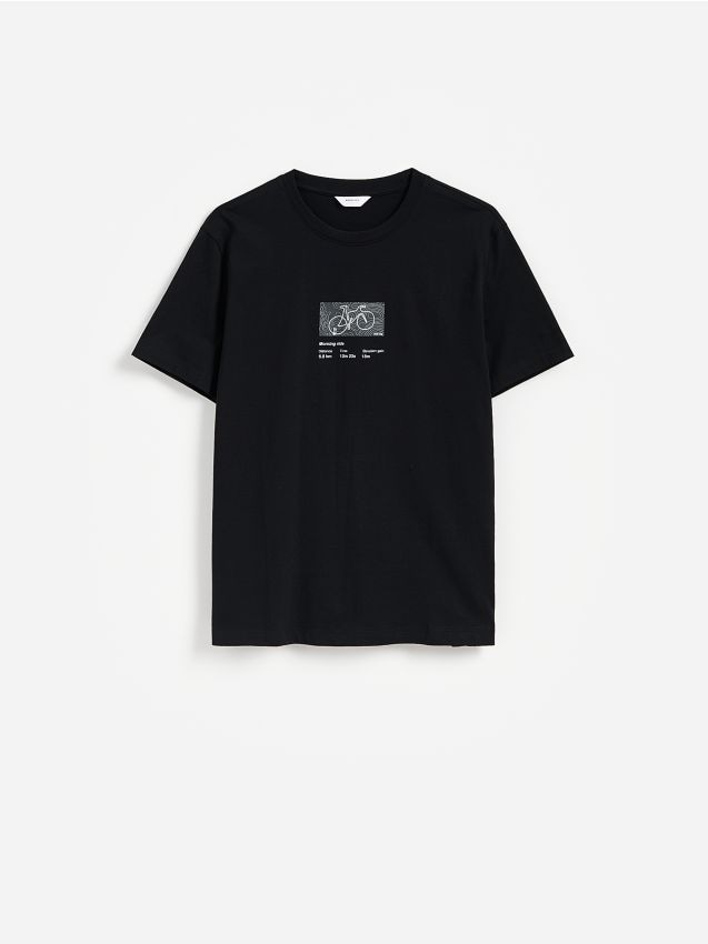 Reserved - T-shirt regular z nadrukiem - czarny