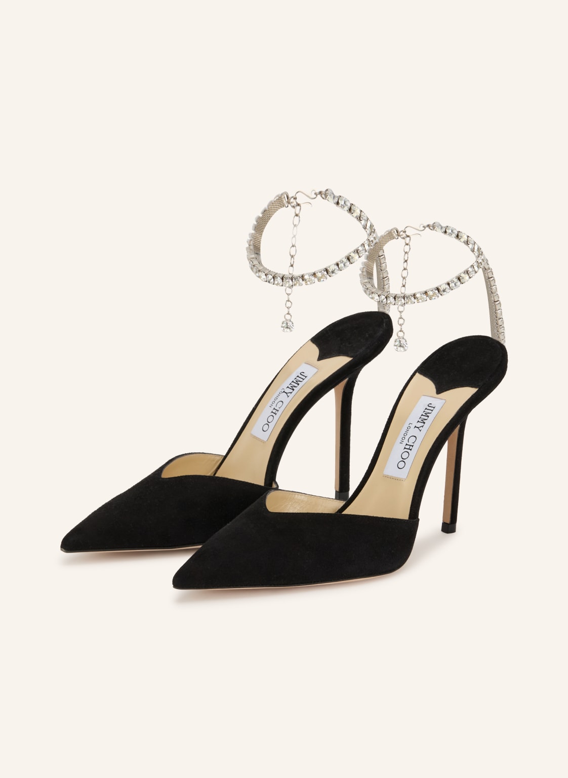 Jimmy Choo Czółenka Sadea Z Kamieniami Ozdobnymi schwarz