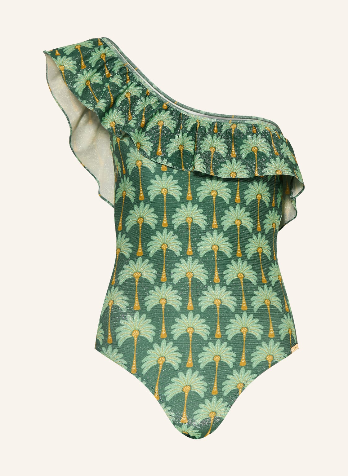 Watercult Jednoramienny Kostium Kąpielowy Tropical Muse Z Falbaną gruen