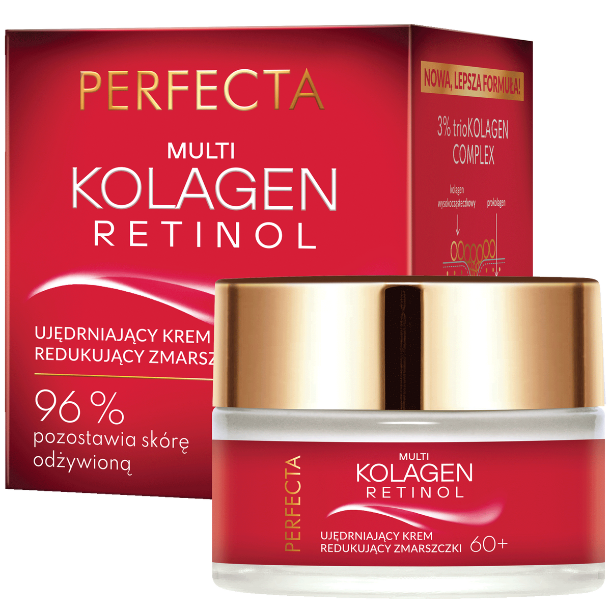Perfecta Multi-Kolagen Retinol Ujędrniający krem do twarzy redukujący zmarszczki 60+
