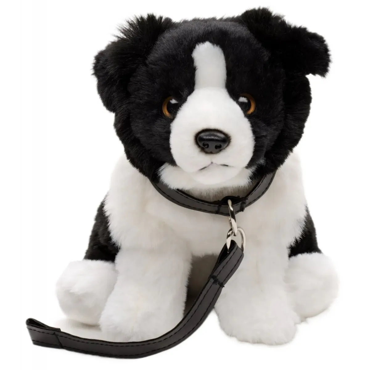 Maskotka Pies Border Collie siedzący ze smyczą - 20 cm - Uni Toys ★ POLECANA OFERTA PayPo ZWROT DO 100 DNI