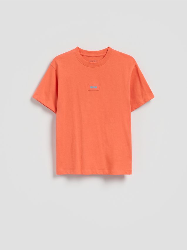 Reserved - Bawełniany t-shirt - czerwony