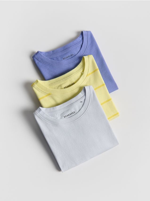 Reserved - Bawełniany t-shirt 3 pack - lawendowy