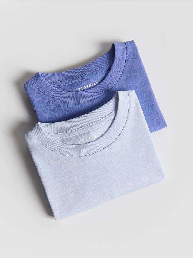 Reserved - Bawełniany t-shirt 2 pack - lawendowy