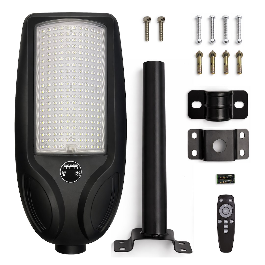 Latarnia solarna VENICE LED 200W 4000K IP65 DIM Czujnik Ruchu pilot - czarny