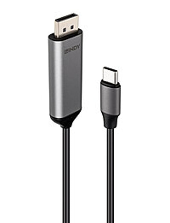 Lindy 43504 adapter kablowy 2 m USB Type-C DisplayPort Szary