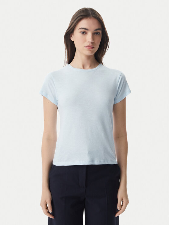 Tommy Hilfiger T-Shirt WW0WW48702 Niebieski jasny Slim Fit