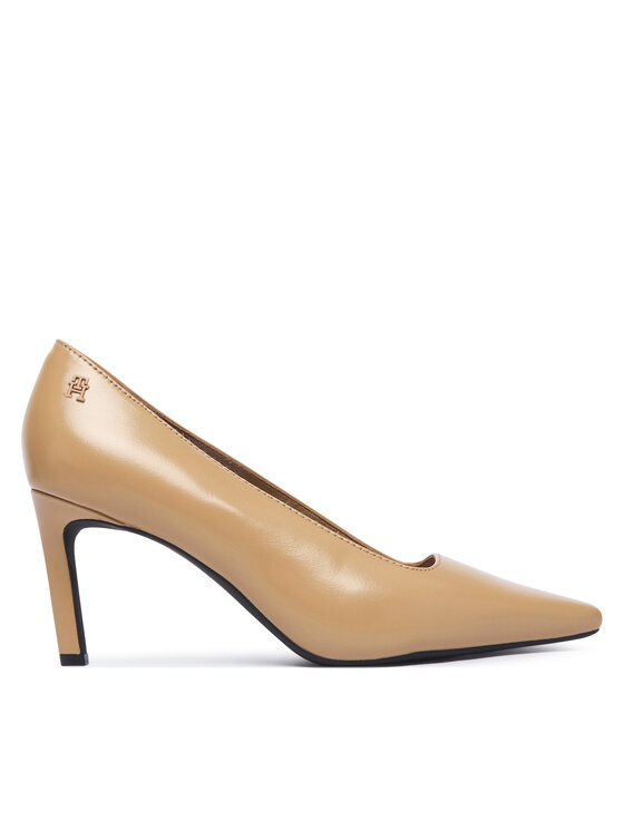 Tommy Hilfiger Szpilki Squared Toe High Heel Lth Pump FW0FW09510 Brązowy jasny