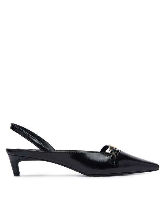 Tommy Hilfiger Czółenka Th Buckle Kitten Slingback Pump FW0FW09384 Czarny