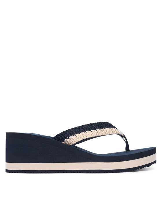 Tommy Hilfiger Japonki Th Wedge Crochet Summer Sandal FW0FW09420 Granatowy