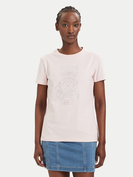 Guess T-Shirt V6GI12 K3325 Różowy Regular Fit