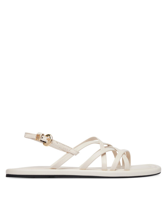 Tommy Hilfiger Sandały Flat Strappy FW0FW09220 Kremowy