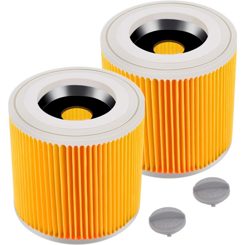 2 filtry kartuszowe do Kärcher WD3 Premium, WD2, WD3, WD3P, MV2, MV3 - Filtr WD3 - Filtr zapasowy do odkurzacza Kärcher 6.414-552.0/64145520