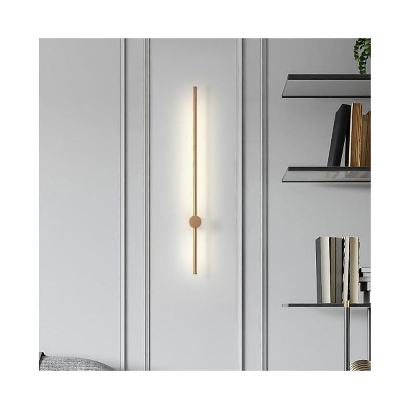 Złota obrotowa lampa nad toaletkę, kinkiet LED do łazienki, oświetlenie toaletki (3000 K, 80 cm)