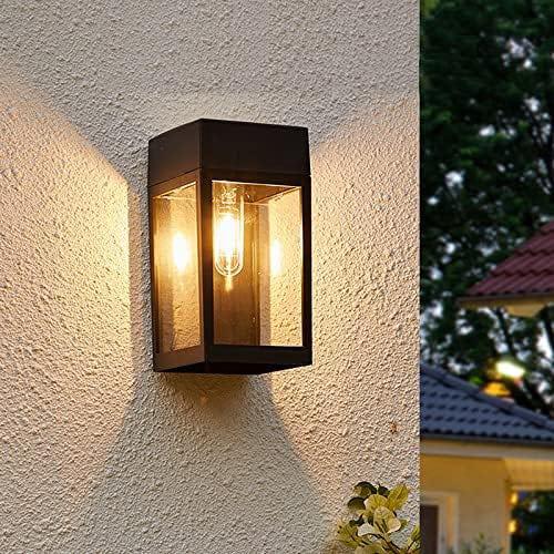 Lampy ścienne słoneczne do ogrodu, drzwi, patio i werandy - Klasyczna czerń (zestaw 2 szt.)