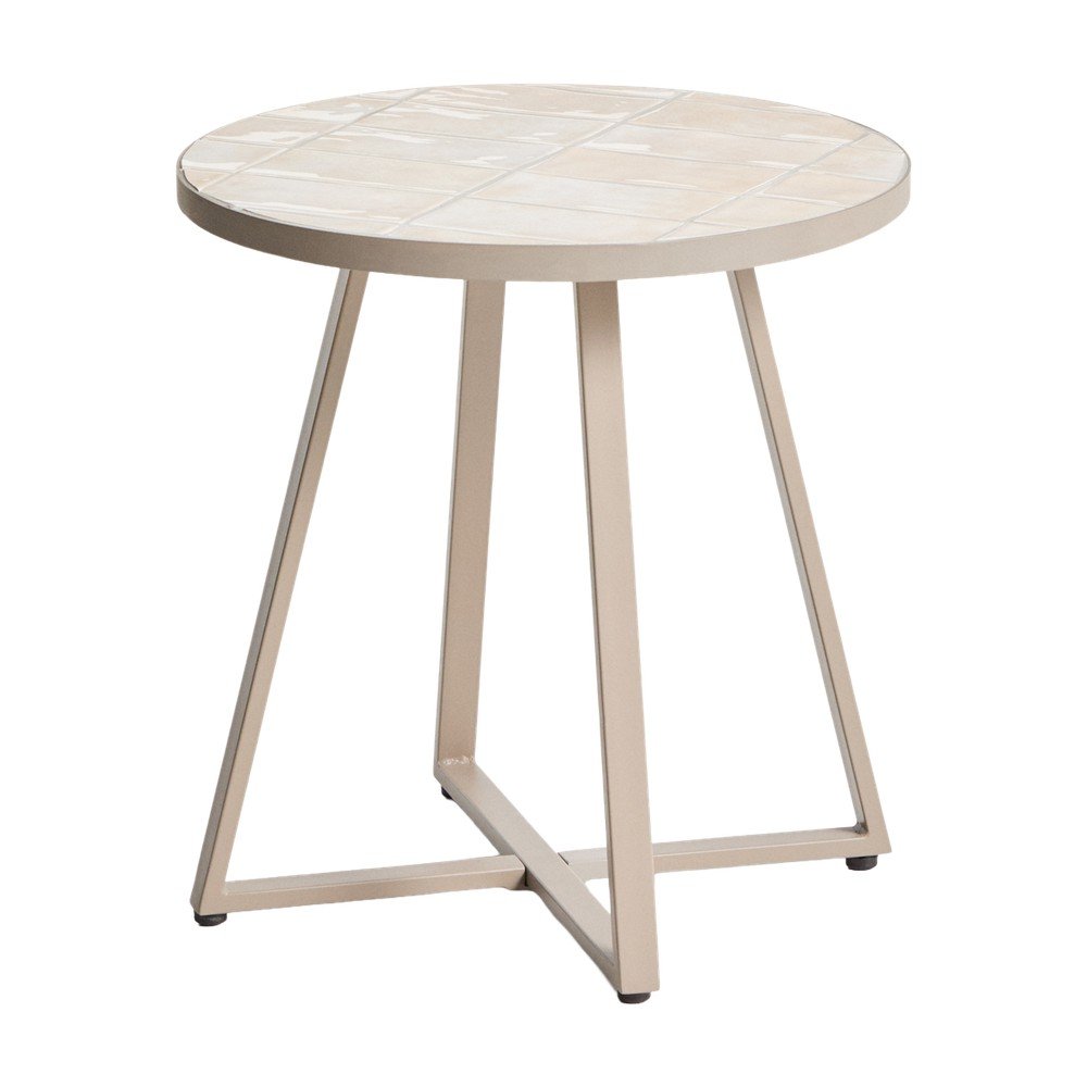 Okrągły stolik ogrodowy z ceramicznym blatem ø 45 cm Tella – Kave Home
