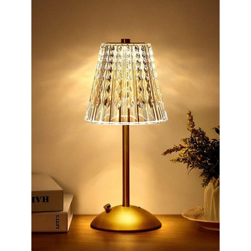 Lampka nocna LED, 3 kolory lampy kryształowej, dotykowa, ściemniana, do sypialni, salonu, restauracji, baru.