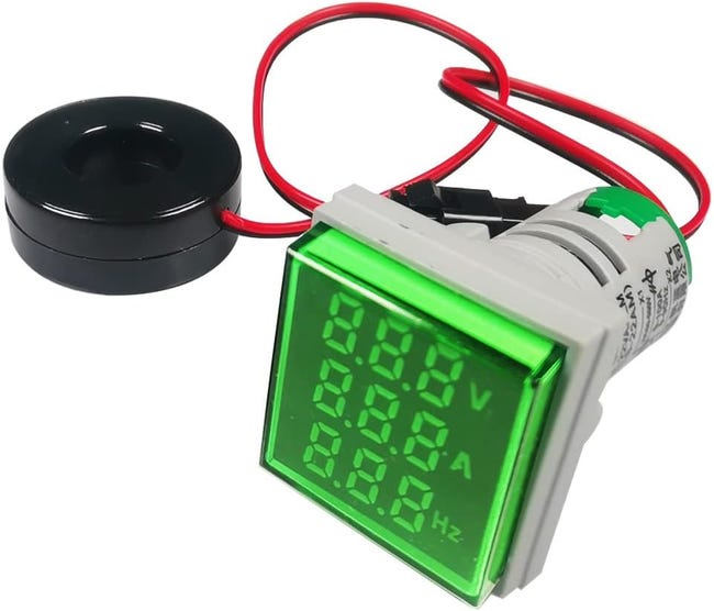 Woltomierz, amperomierz, miernik częstotliwości AC 22 mm 50-500 V/0-100 A/0-99 Hz z 3-cyfrowym wyświetlaczem LED, wielofunkcyjny panel multimetru (zi