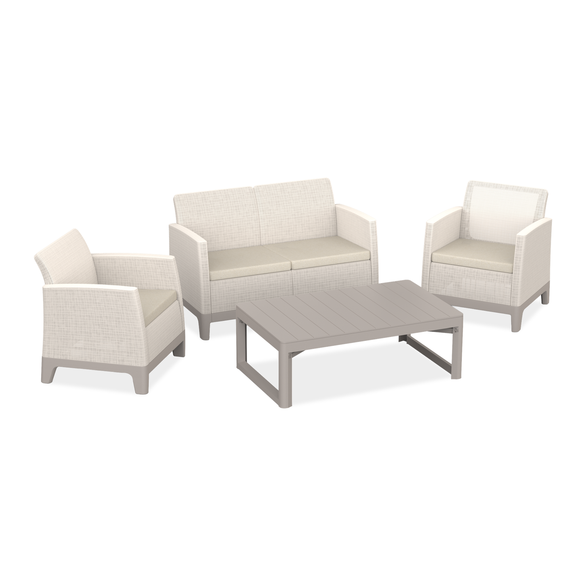 Keter Meble ogrodowe SCANDI MAX2/LYON Pebble Grey-Soft Beige / Sf. Beige