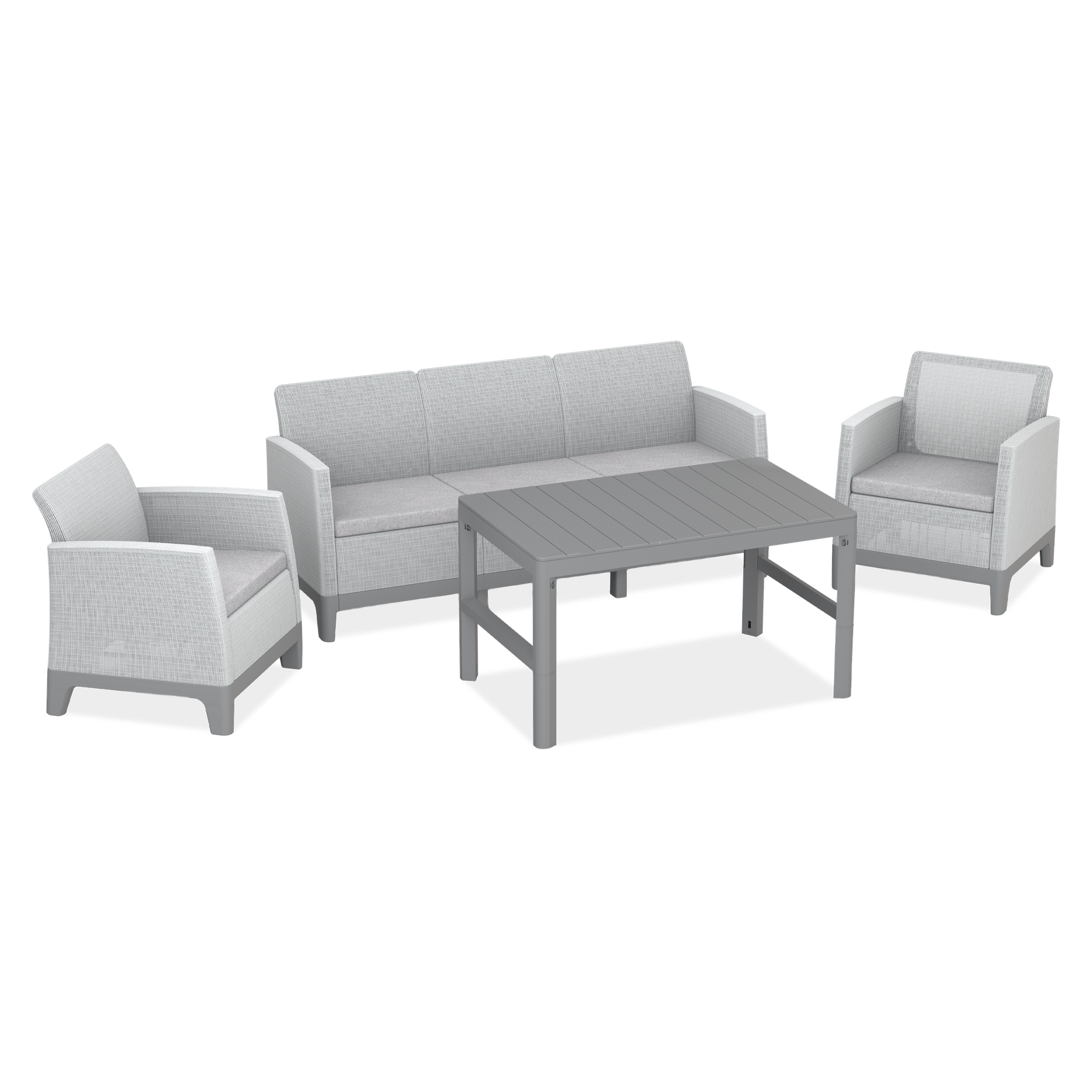 Keter Zestaw mebli do ogrodu SCANDI MAX3/LYON Pebble Grey-Soft Beige / Sf. Beige