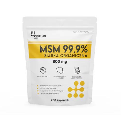 Proton Labs MSM 99,9% Siarka organiczna 800 mg, 200 kaps.