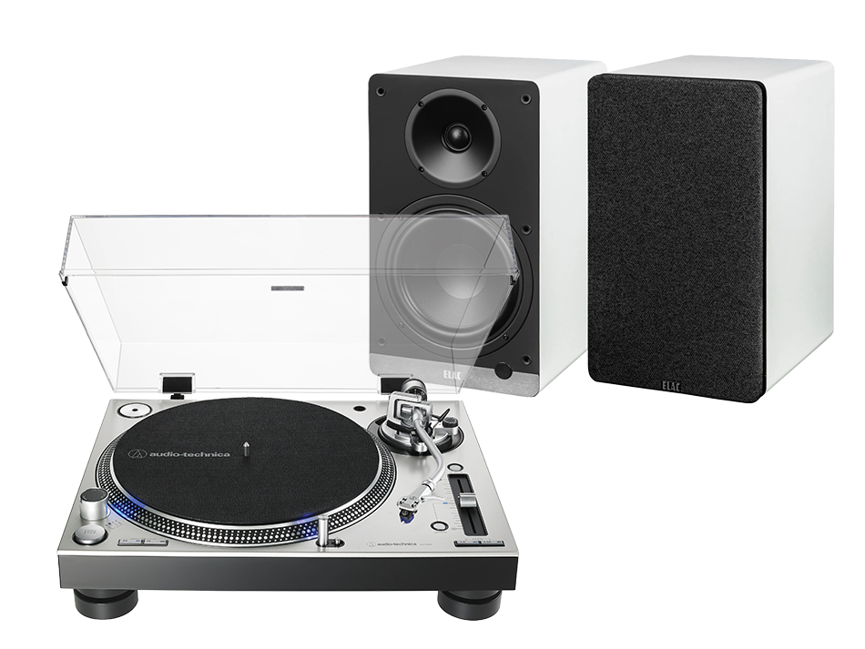 Audio-Technica AT-LP140XP (srebrny) + ConneX DCB61 (biały)