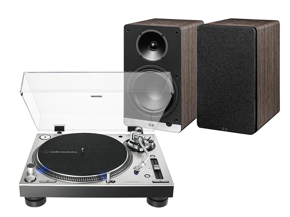 Audio-Technica AT-LP140XP (srebrny) + ConneX DCB61 (orzech)
