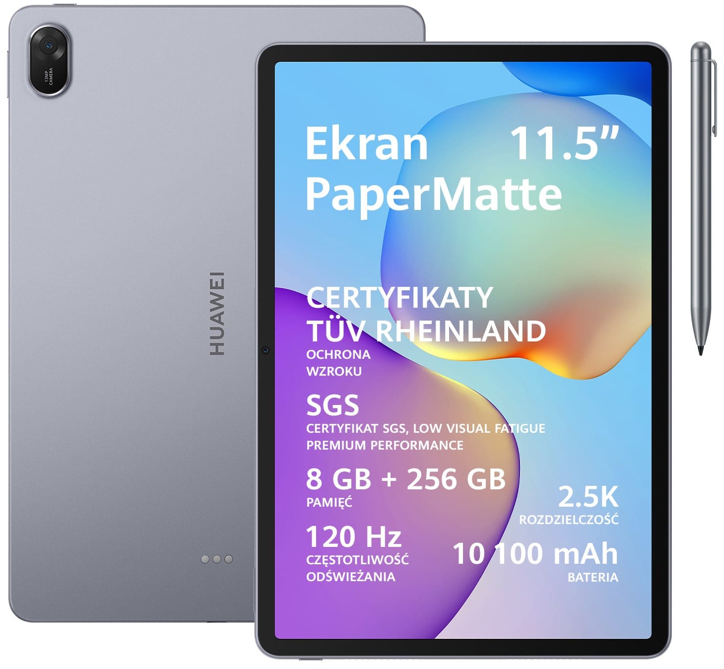 Huawei MatePad 11,5'' 2025 PaperMatte 8/256GB WiFi szary Taoxingzhi-W09F