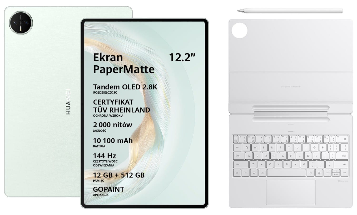 Huawei MatePad Pro 12,2'' PaperMatte 12/512GB WiFi zielony Morandi-W09DK