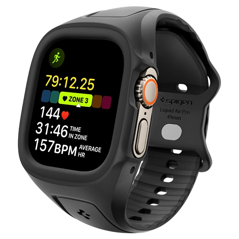 Pasek Spigen do Apple Watch Ultra 49 mm Liquid Air Pro z Etui Czarny Black