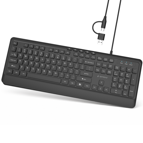 Gembird USB Przewodowa Slim Niski Profil USB + USB-C