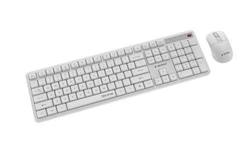Gembird klawiatura i mysz wireless biała USB 2.4GHz Silent Key Pro  KBS-WMS-01-W
