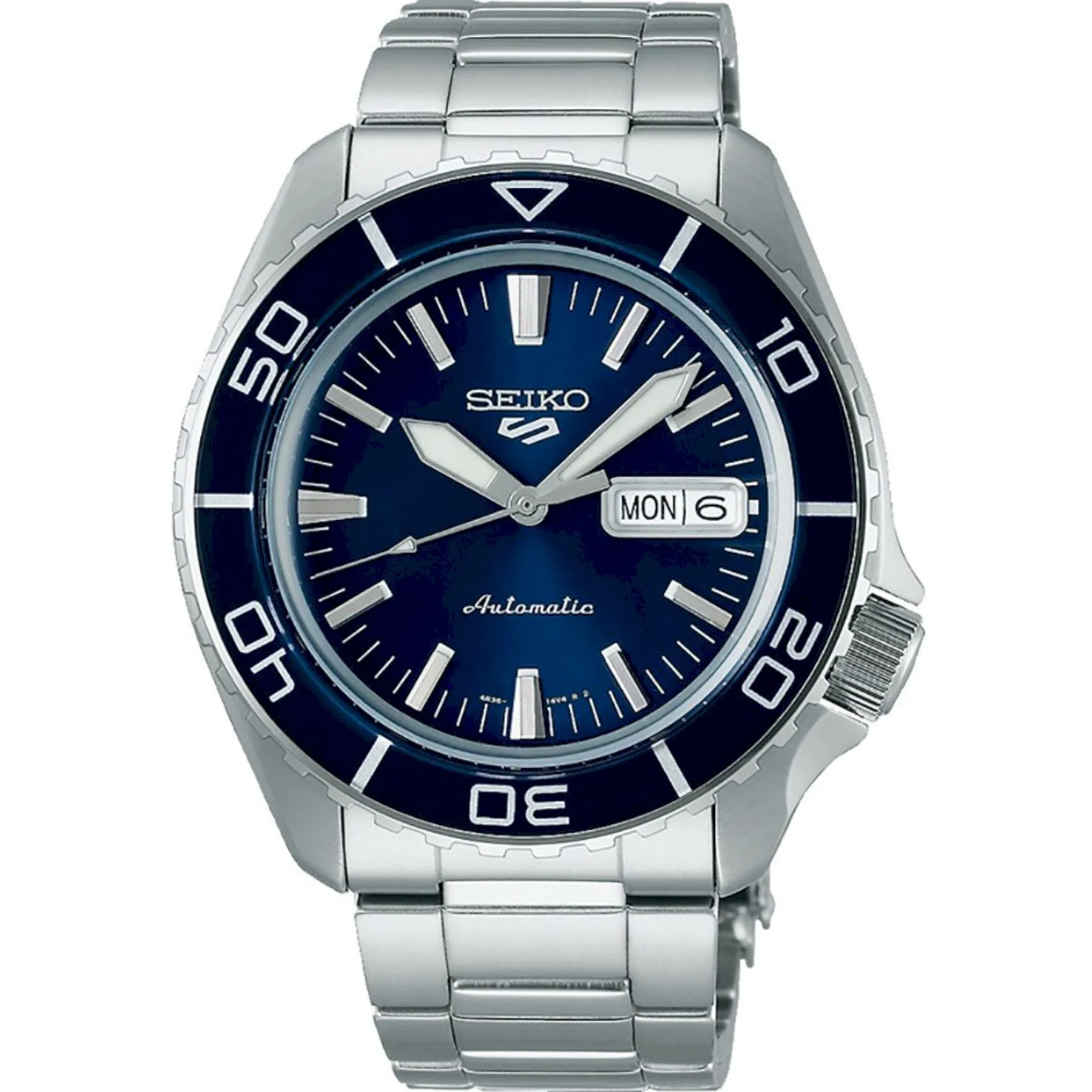 Seiko SRPK97K1 5 Sports Automatic męski zegarek automatyczny z niebieską tarczą