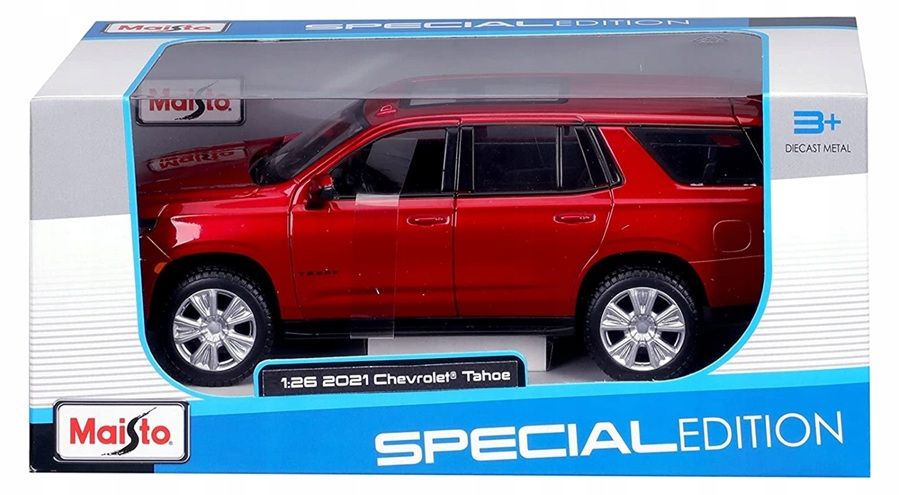 Maisto 31533 2021 Chevrolet Tahoe 126 kolor czerwony - model lub pojazd