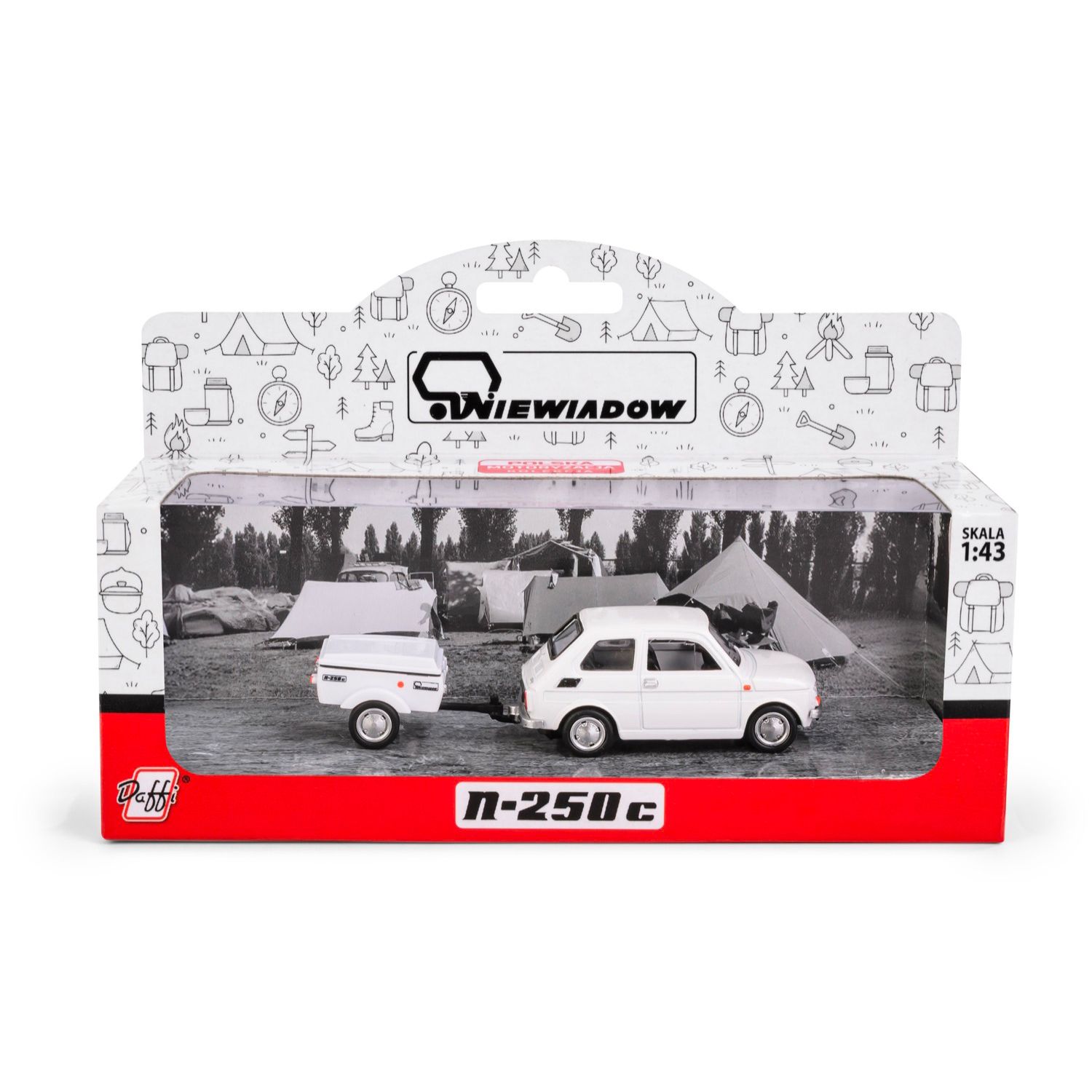 Auto Osob Met Fiat 126p Przyczepa Krotka Bia - model lub pojazd