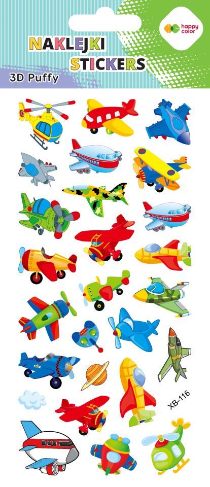 Naklejki 3d PUFFY-Funny Aircraft 9.5x22 cm