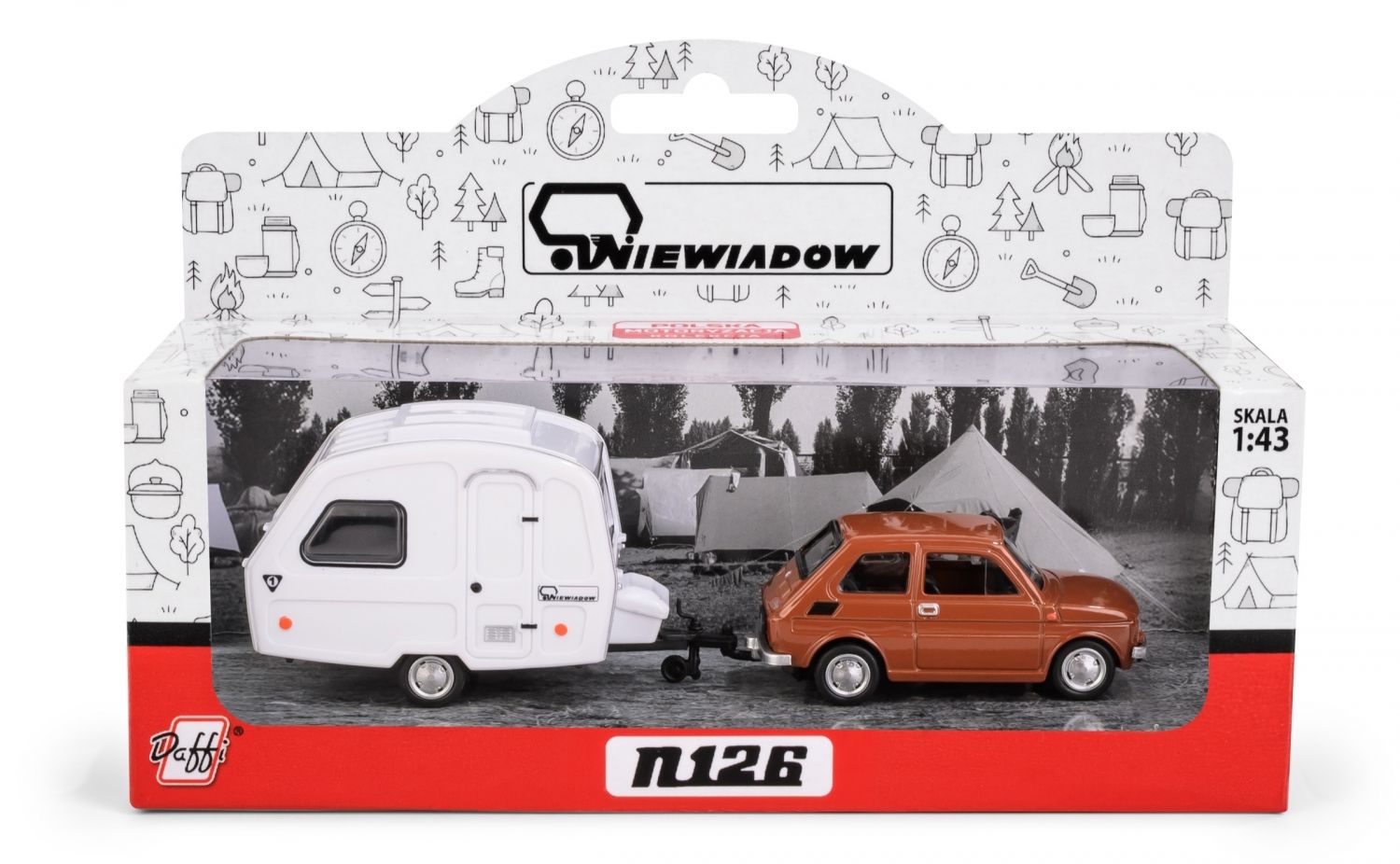 Auto Osob Met Fiat 126p Kamping Bra - model lub pojazd