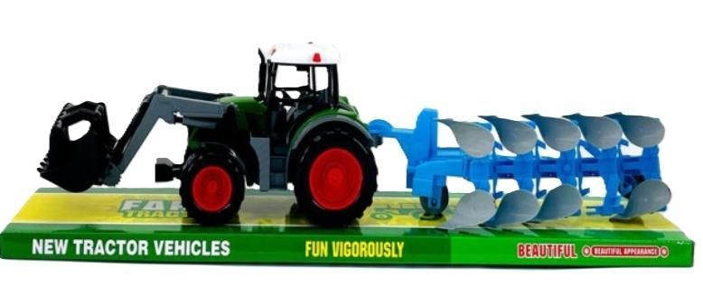Traktor z turem i pługiem - model lub pojazd